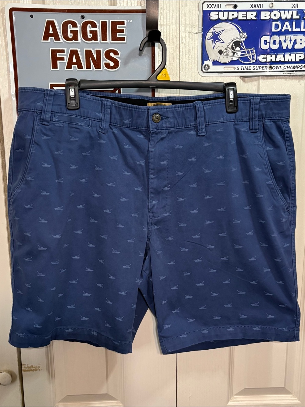 The Foundry Men’s Navy Patterned Chino Shorts
